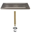 16" Beer Drip Tray Stainless Steel Surface Mount with Drain