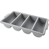 Rubbermaid Commercial FG336200GRAY 4-Compartment Cutlery Bin Gray New