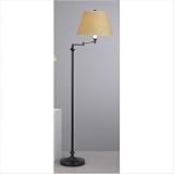 Wilton Swing Arm Floor Lamp in Antique Rust with Cloud Parchment Shade