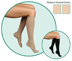 Juzo Soft Pattern 2002 Closed Toe Knee Highs 30-40 mmHg