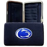 Penn State Embroidered Flat Hinged Hinge Clutch Opera Wallet with Checkbook Holder