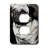 Dogs Pug - Pug, Pugs and Kisses - Light Switch Covers - 2 plug outlet cover