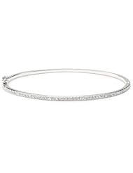 Judith Jack Sterling Silver Crystal Hinged Bangle Bracelet