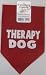 Therapy Dog Bandana, Red- 1 size fits most (22x22x31 inches)