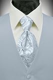 Light Blue Solid Satin Vest with Coordinating Tapestry Tie