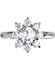 14K White Gold 3 4 Diamond Cluster Ring
