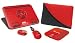 New PC Treasures Deluxe Netbook Accessory Kit Red External DVD-ROM Drive Ultra-trendy Sleeve
