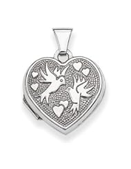 Genuine IceCarats Designer Jewelry Gift Sterling Silver Love Birds Heart Locket