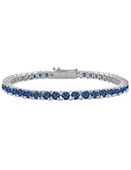 Sapphire Tennis Bracelet 14K White Gold 7.00 CT TGW