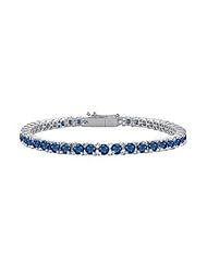 Sapphire Tennis Bracelet 14K White Gold 10.00 CT TGW