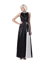 Beaded Satin/Spandex Evening Dress 