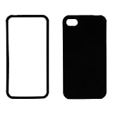 GTMax Black Hard Rubber Snap On Crystal Cover Case for Verizon CMDA / AT&T GSM Apple iPhone 4 4G 16GB / 32GB 4th Generation