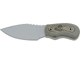 Tops Knives PF001 Prairie Fox Fixed Blade Knife with Black Linen Micarta Handles & Kydex Sheath