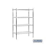 IMAGE OF Wire Shelving - Stationary - 36 Inches Wide - 63 Inches High - 24 Inches Deep - Chrome