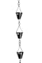 Patina Products R264 Brushed Stainless Shade Cup Rain Chain Full Length