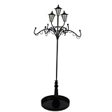 Victorian Street Lamp Earring Holder -Black - 15H-