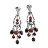 Jewel Illusions Shades of Red Chandelier Earrings silver graphics
