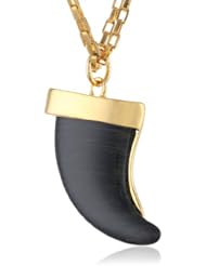 KARA by Kara Ross Large Horn, Ebony Resin Pendant Necklace, 22"