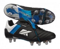 KOOGA Nuevo FTX LCST Moulded Chaussures de Rugby pour Adulte, Noir/Blanc/Bleu, 41