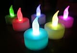 Flameless Tealights - Battery Operated Color Changing Candles Set of 6