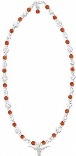 Texas Longhorns Round Crystal Necklace