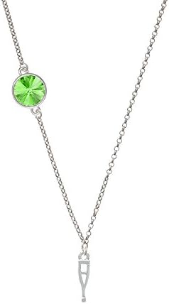 Crutch Delicate Lime Rivoli Crystal Necklace