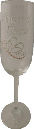 Customized Matron of Honour Gift Tiara Single Champagne Flute 25 EXTRA CHARACTERS EXTRA CH...