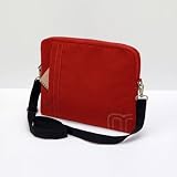 Faux Suede Protective 13.3″ Laptop Sleeve with Shoulder Strap and Pocket(Red)