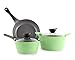 Neoflam Eela 5-Piece Ceramic Nonstick Cookware Set, Apple Green