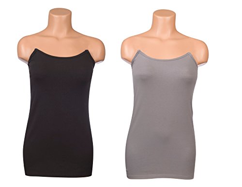 Undercover Mama Nursing Tank Black & Grey 2 Pack - Perfect Maternity Undershirt