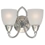 Sea Gull Lighting 40074-962 Pemberton Two-Light Vanity, Brushed Nickel Finish with Satin Etched Glass