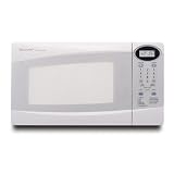 800 Watt 0.8 Cu.Ft. Compact Microwave Oven in White by Sharp