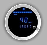 Cyberdyne C270E351N Speedometer + Tach Combo Blue with Silver Bezel