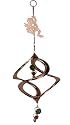 Frog Metal and Glass Copper Colored Hanging Swirl