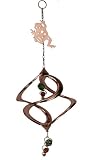 Frog Metal and Glass Copper Colored Hanging Swirl