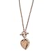 1928 Rose-tone Heart Locket Decorative Toggle 18 Inch Necklace