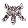 Virgin Mary with Cross Center - Shape of M for Mary - Pewter Rosary triangle (2.5x2cm - 1x0.8 inches)