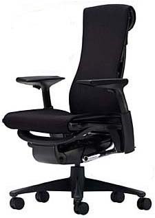 Embody Chair by Herman Miller - Home Office Desk Task Chair with Adjustable Arms - Graphite Frame Rhythm Black Fabric