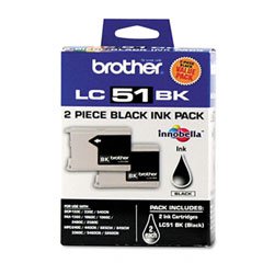 Brother LC51BKS - Black Ink Cartridge 2 Pack