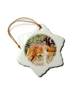 Saint Bernard - 3 Inch Snowflake Porcelain Ornament