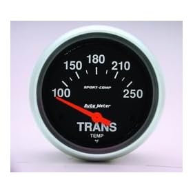 Auto Meter 3552 2-5/8" 100- 250 F Short Sweep Electric Transmission Temperature Gauge
