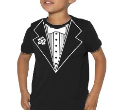 Tuxedo With White Flower Kids T-Shirt (Black) #6 Tuxedo With White Flower Kids T-Shirt (Black) #6