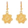 14k Gold Floral Filigree Earrings