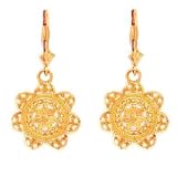 14k Gold Floral Filigree Earrings