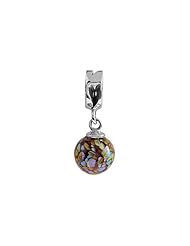SilveRado(tm) MMD004 Murano Glass Dangle Ball Arabian Nights Bead / Charm