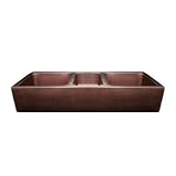 Copperhaus Large 53 x 19 Triple Bowl Undermount Farmhouse Sink Front Apron Finish: Hammered Bronze