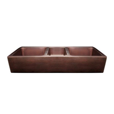 Copperhaus Large 53 x 19 Triple Bowl Undermount Farmhouse Sink Front Apron Finish: Hammered Bronze