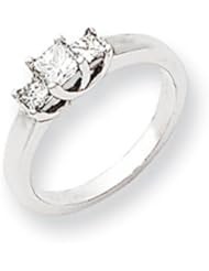 Ann Harrington Jewelry 14k White Gold .64 Ct Tw 3 Stone Princess Cut Diamond Ring
