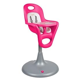 Boon Flair Pedestal High Chair with Pneumatic Lift, Pink/White
