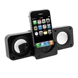 Black Portable Folding Stereo Speaker for AT&T Apple IPhone 3Gs 3rd Generat ....